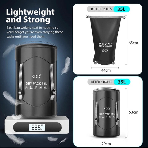 NWOT KDD Dry Bag Waterproof 35L Ultra Lightweight Waterproof Backpack W/O Strap - Picture 1 of 4